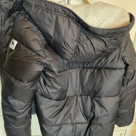 Abercrombie Fitch Black Junior 13/14 Sherpa Puffer Jacket - Picture 3 of 5